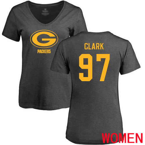 Green Bay Packers Ash Women #97 Clark Kenny One Color Nike NFL T Shirt->women nfl jersey->Women Jersey